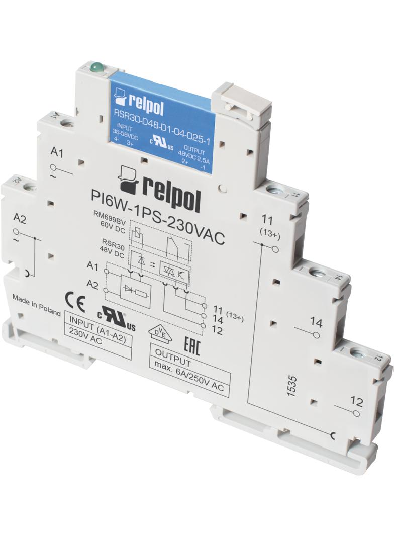 Przekaźnik interfejsowy 1P 6A 12V DC PIR6W‑1PS‑12VDC‑R 857163 RELPOL