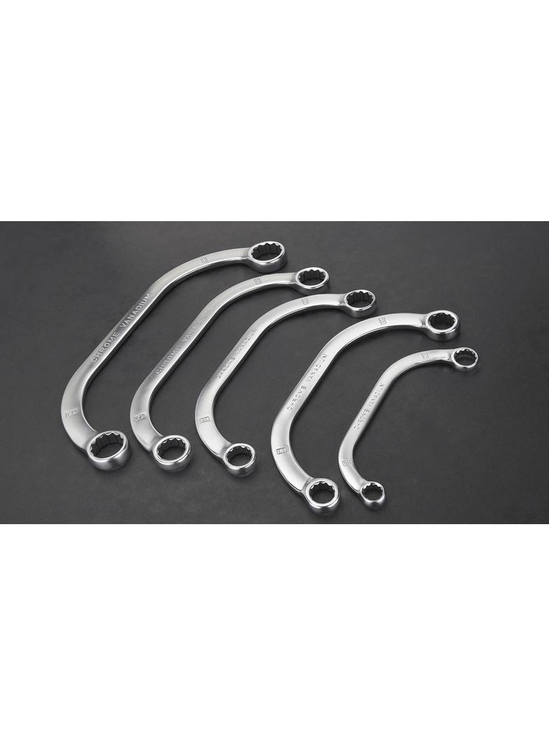 Klucze oczkowe wygięte 9-22 mm, zestaw 5 szt.