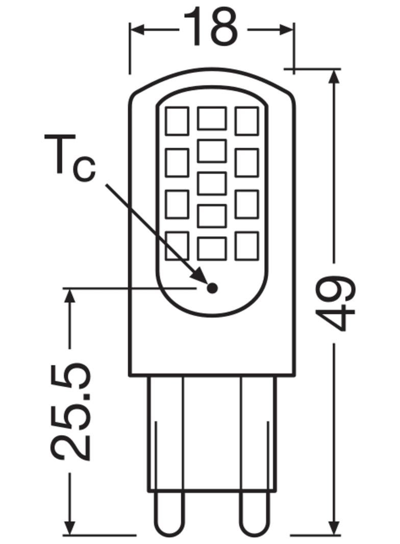Lampa LED BASE SPECIAL PIN CL 40 non-dim 4.2W/827 G9 LEDVANCE - opk. 5 szt