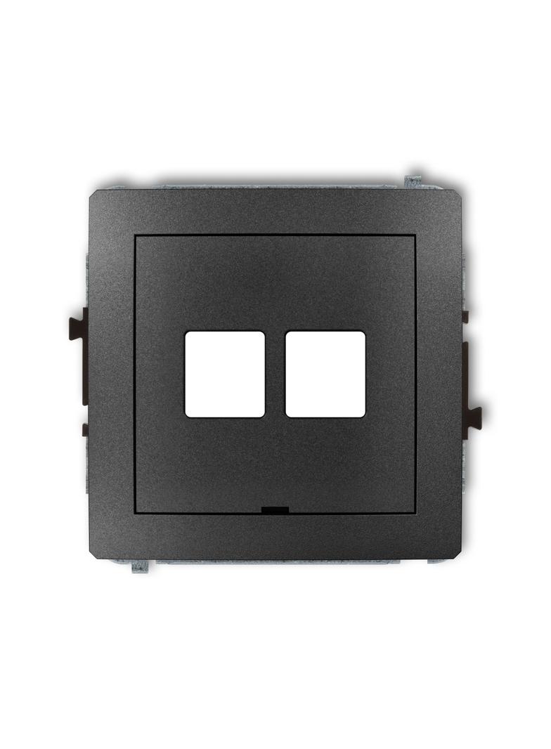 DECO Mechanizm gniazda multimedialnego podwójnego bez modułu, bez pola opisowego (standard Keystone)