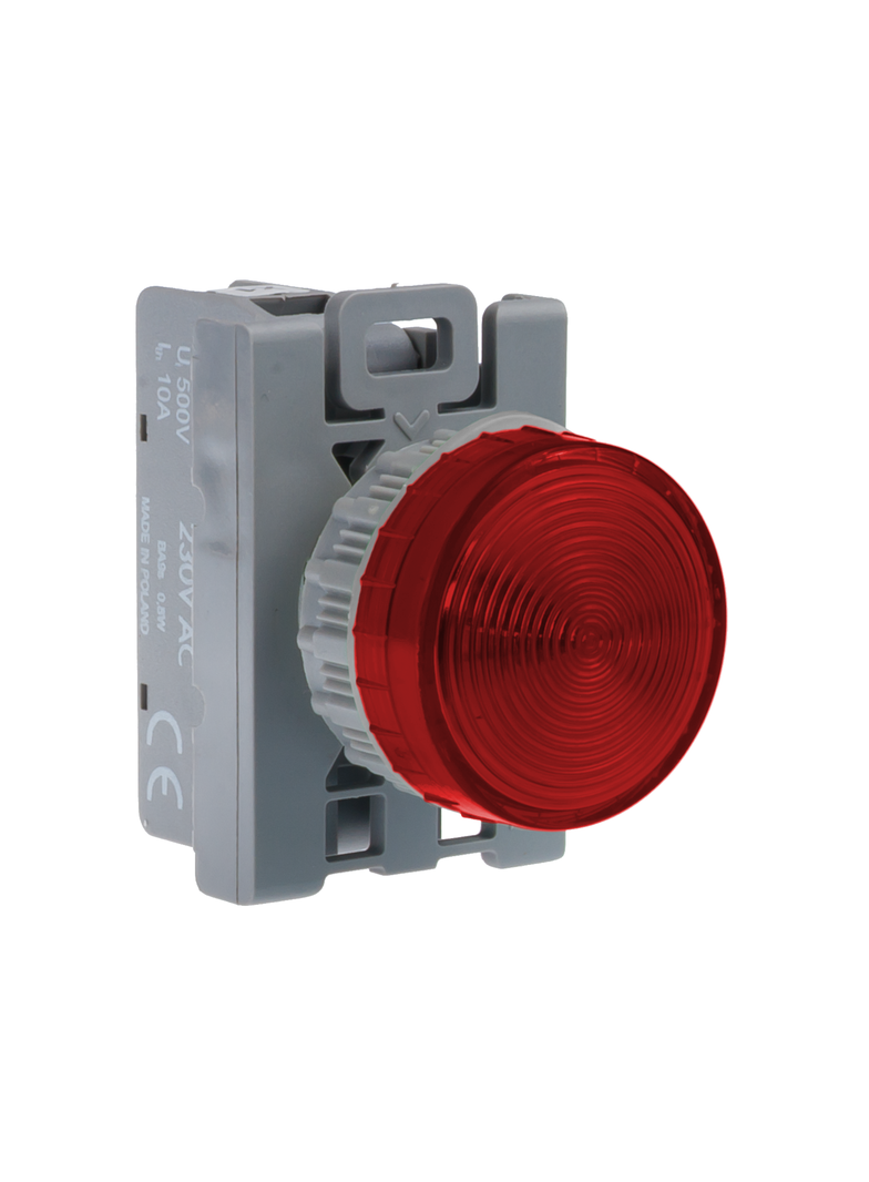 LAMPKA SYGN. CZERWONA 230V ŻARÓWKA STANDARD