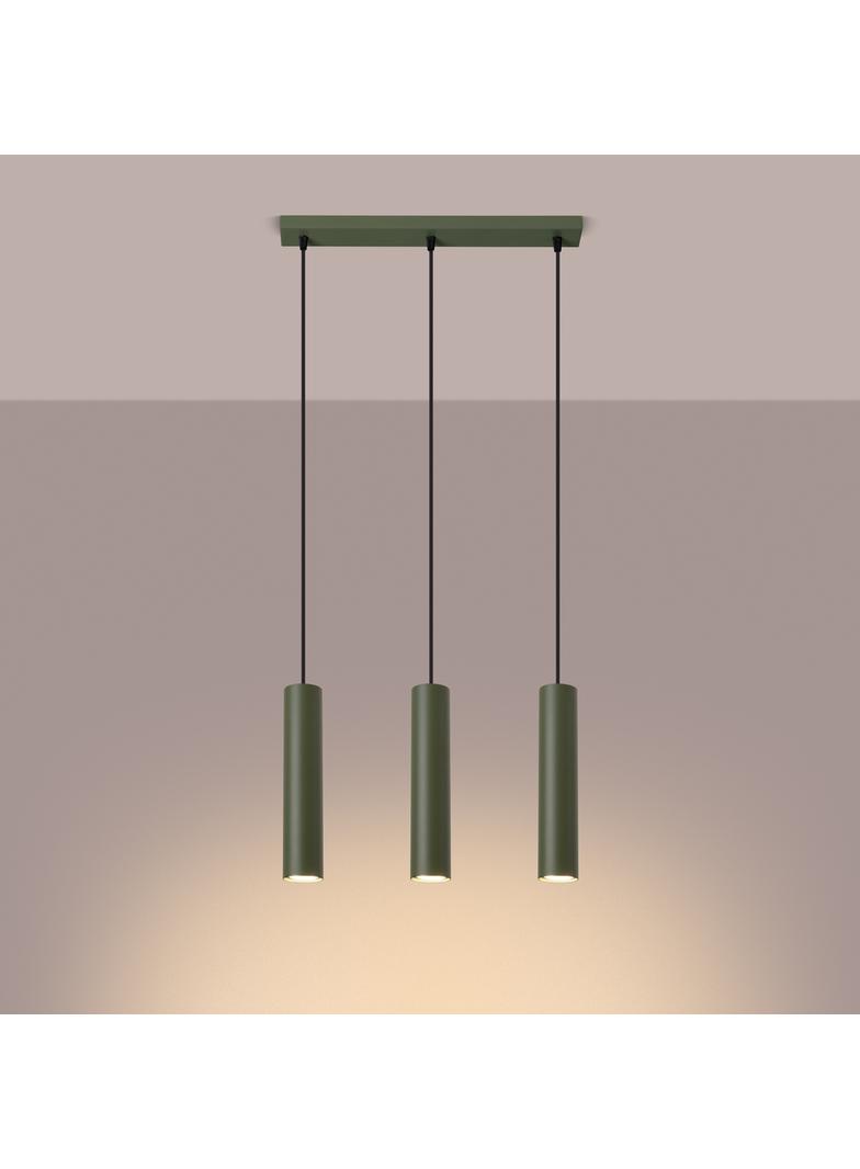 Sollux Lampa wisząca LAGOS 3L zielona oliwka SL.1486