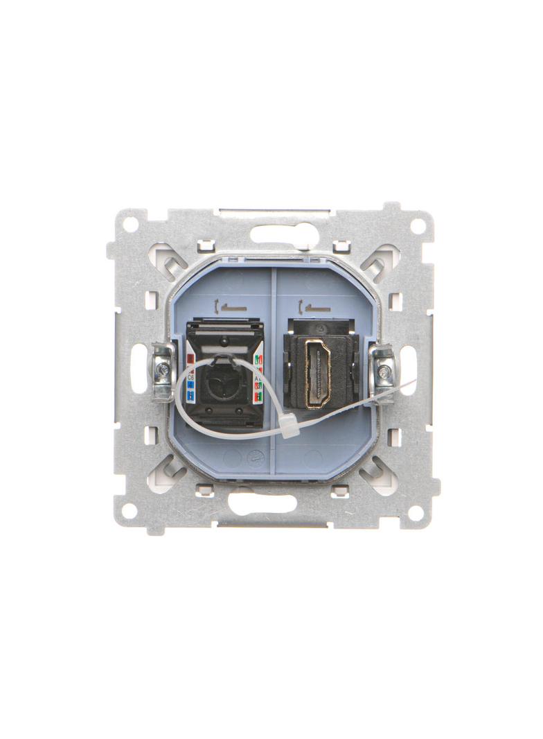 Simon 55 Gniazdo HDMI+RJ45 kat.6 Biały mat