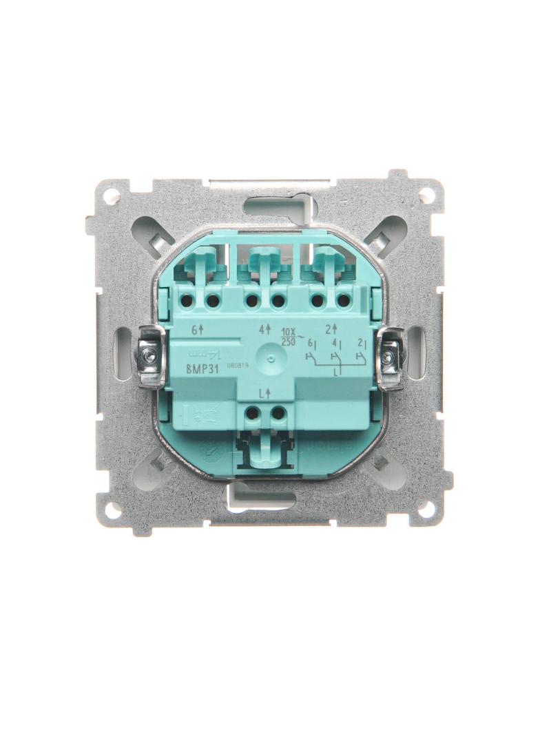 Simon Basic Przycisk potrójny 10A 250V szybkozłączka biały BMP31.01/11 KONTAKT