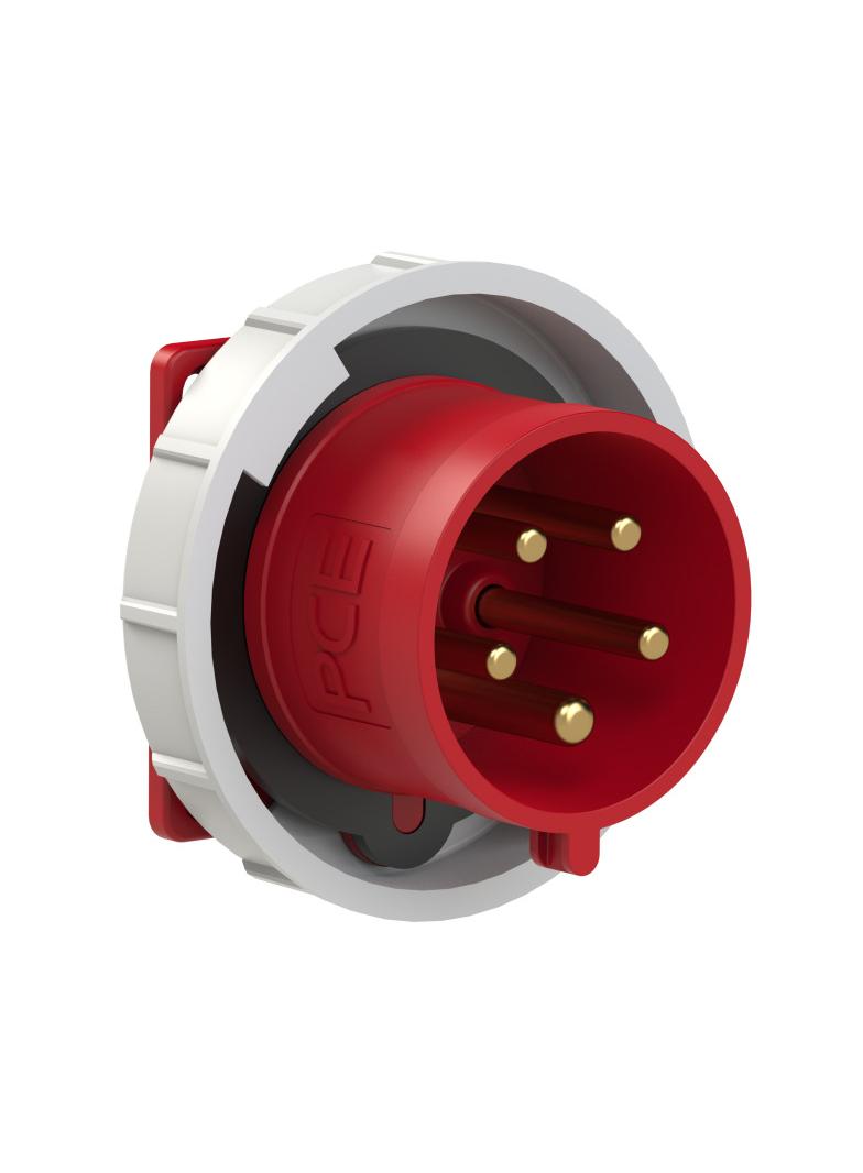 WTYCZKA TABLICOWA PROSTA 32A 3P+Z+N 400V 50/60Hz 6h IP67 ( KOŁNIERZ: 75X75, ROZSTAW ŚRUB: 60X60)