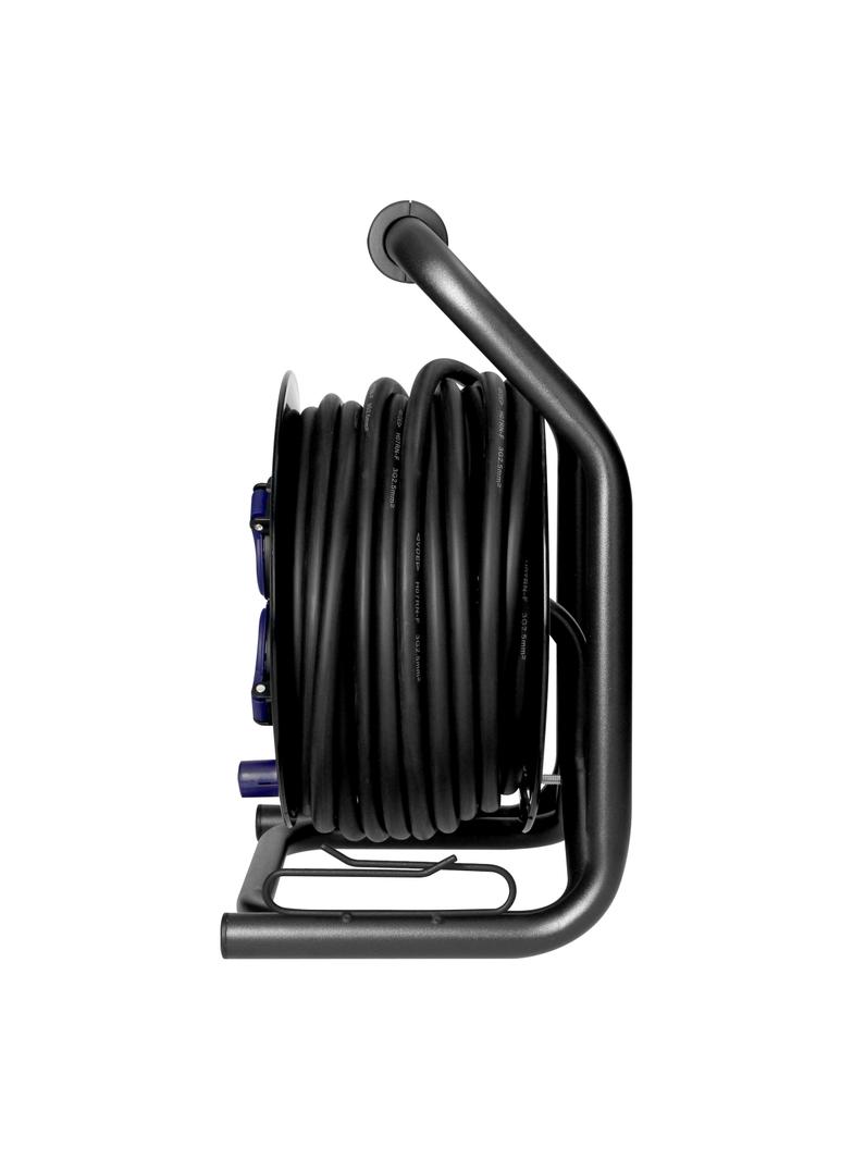 Przedłużacz bębnowy profesjonalny IP44, 4 gniazda 2P+Z, kabel gumowy olejoodporny, H07RN-F 3x2,5mm2,