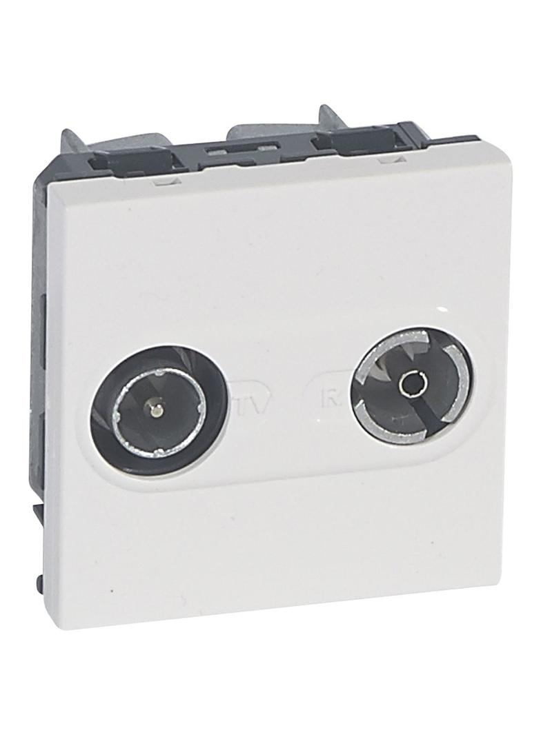 MOSAIC GNIAZDO POJEDYNCZE TV-RD KOŃCOWE - 2 MODYŁU BIAŁE TŁUMIENIE 10 DB, Legrand