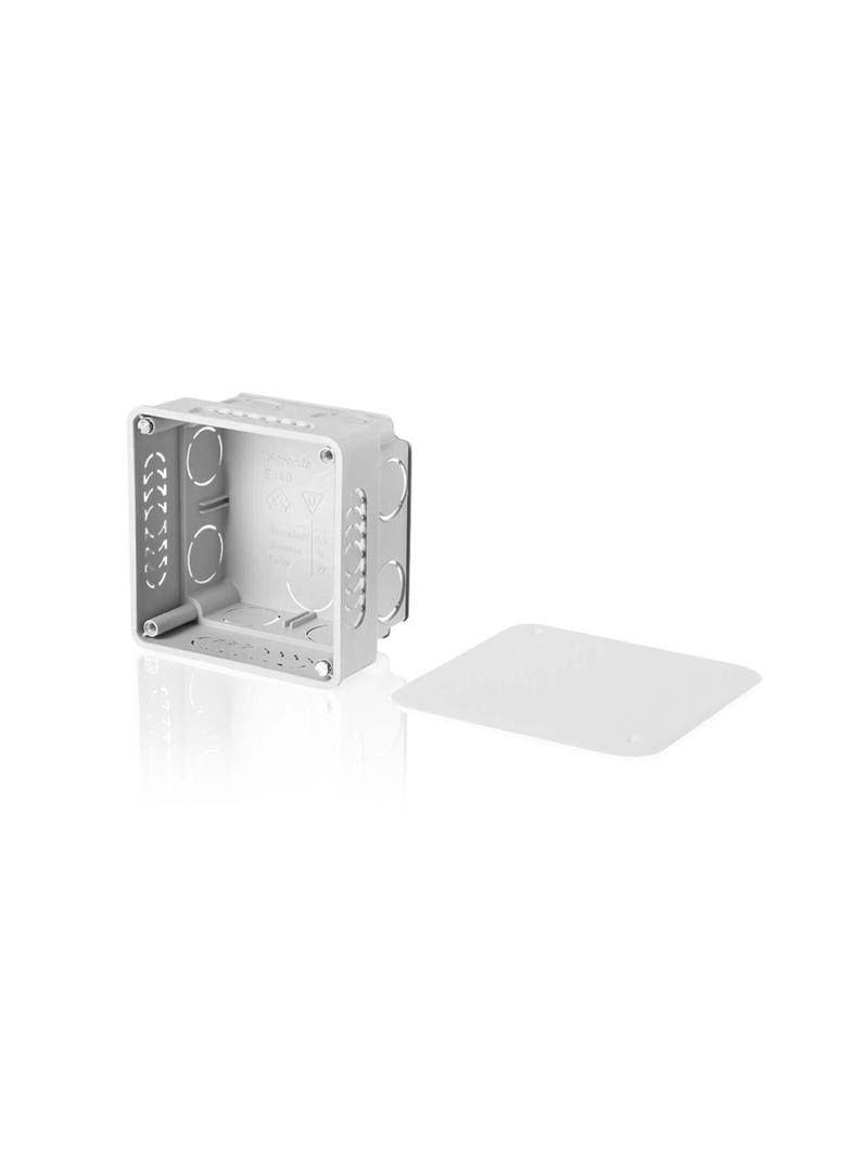 E140 Puszka podtynkowa rozgałęźna z pokrywą 80 x 80 x 50mm - kolor szary  SIMET