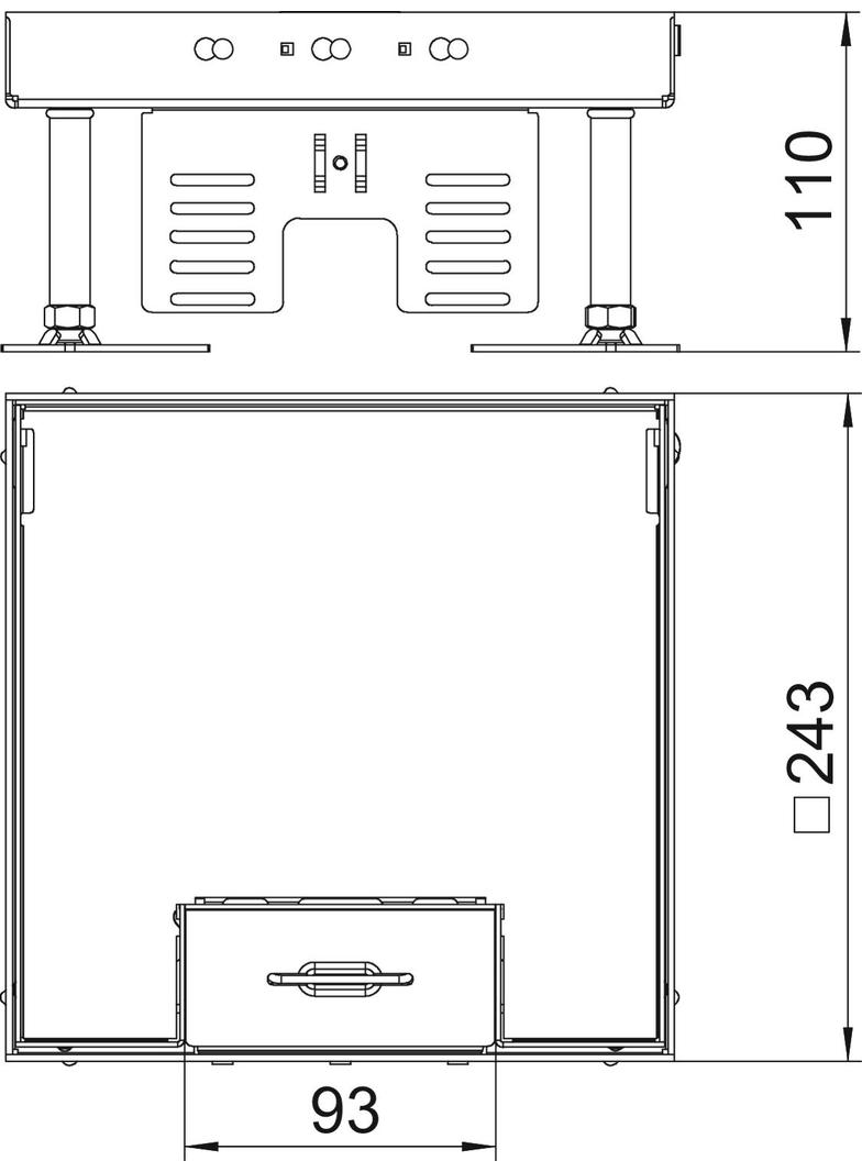 RKSN2 9 MS 25, Prostokątna kaseta z wyj.przewodu