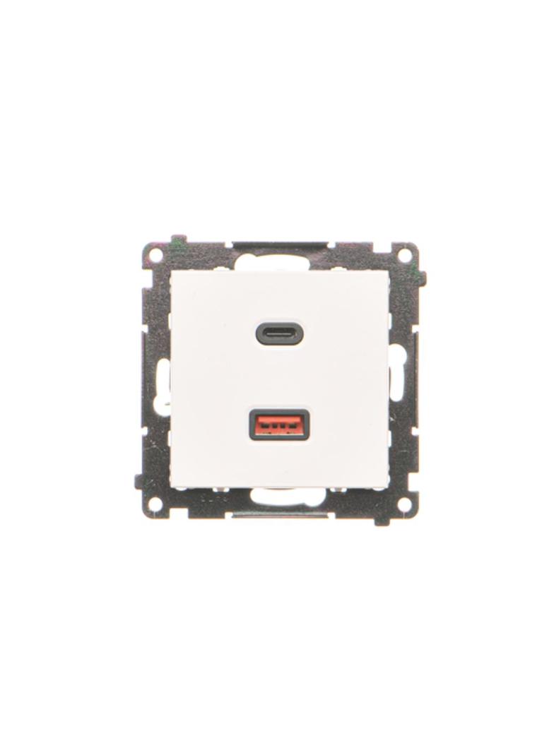 Simon 55 Ładowarka typ USB C+A 30W 230V biały mat TEC2CAQ.01/111 KONTAKT