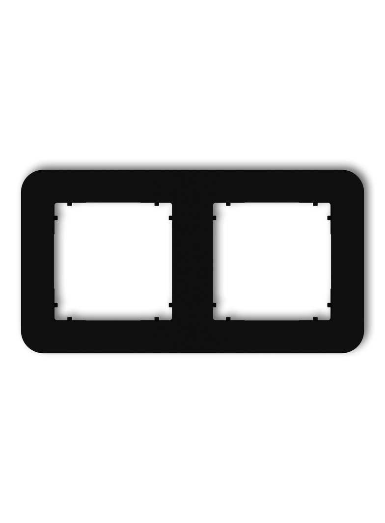 MINI Ramka uniwersalna podwójna zaokrąglona z tworzywa czarny mat