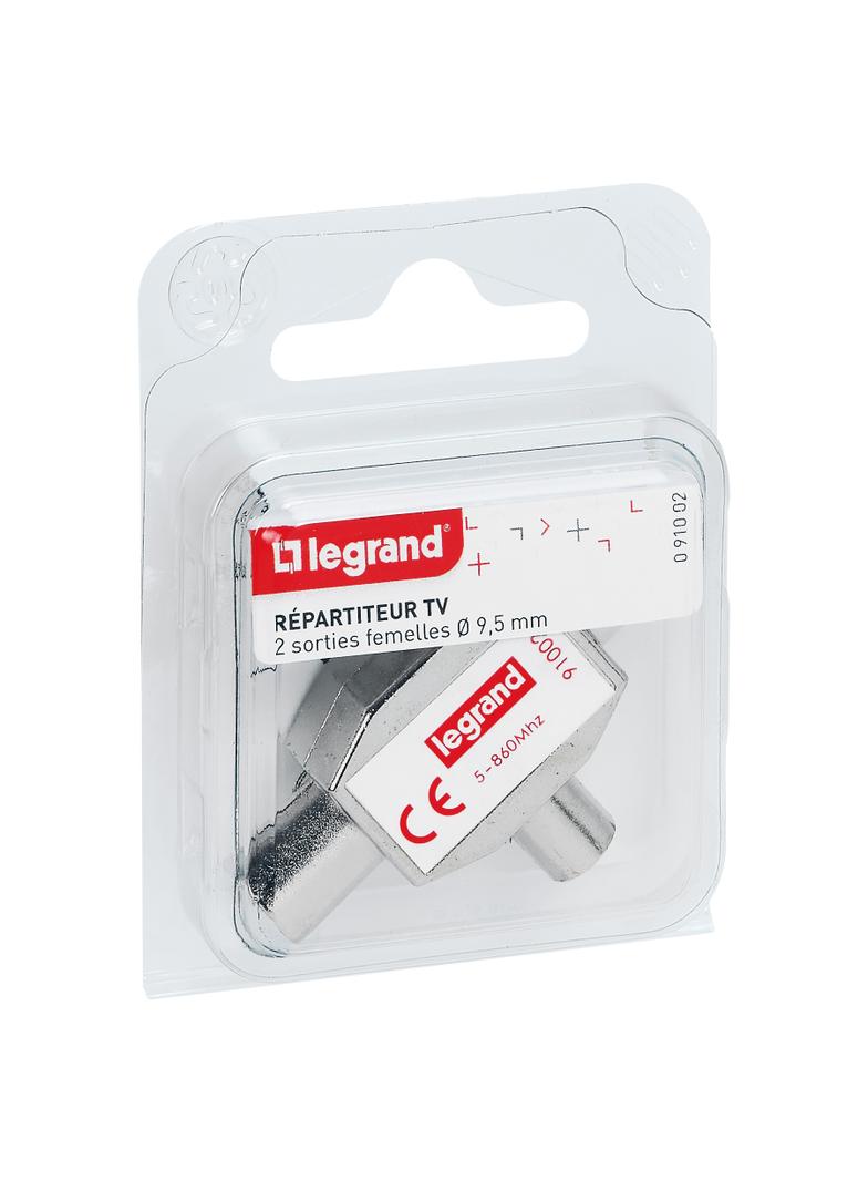 SPLITTERY EKRANOWANE ?9.52 MM - 862 MHZ, 1 WEJŚCIE MĘSKIE - 2 WYJŚCIA ŻEŃSKIE, Legrand