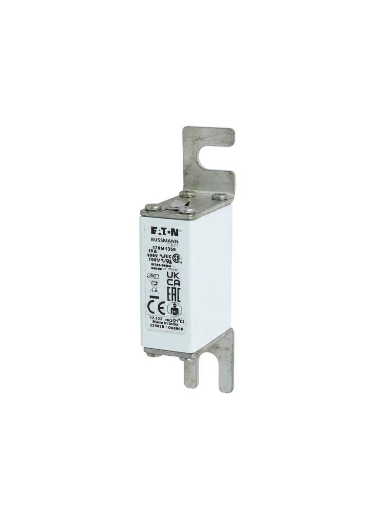 10A 690V IEC gR 000/80 SQ.BODY IND. FUSE Wkładka szybka 10A AC 690V DIN 000 21x40x100 mm, 170M1358 E