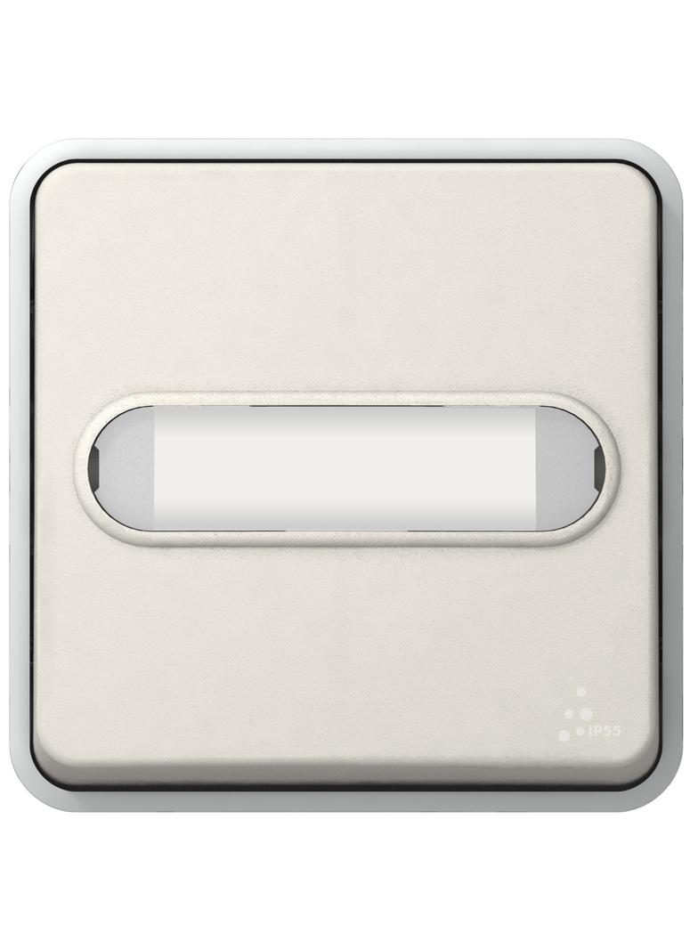 PLEXO55 PRZYCISK PODŚWIETLANY PRZEŁĄCZNY Z UCHWYTEM ETYKIETY BIAŁY/ECRU 10A-250V, Legrand