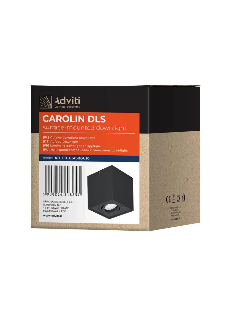 CAROLIN DLS GU10 downlight max 35W IP20 kwadrat czarny AD-OD-6145BGU10 ORNO