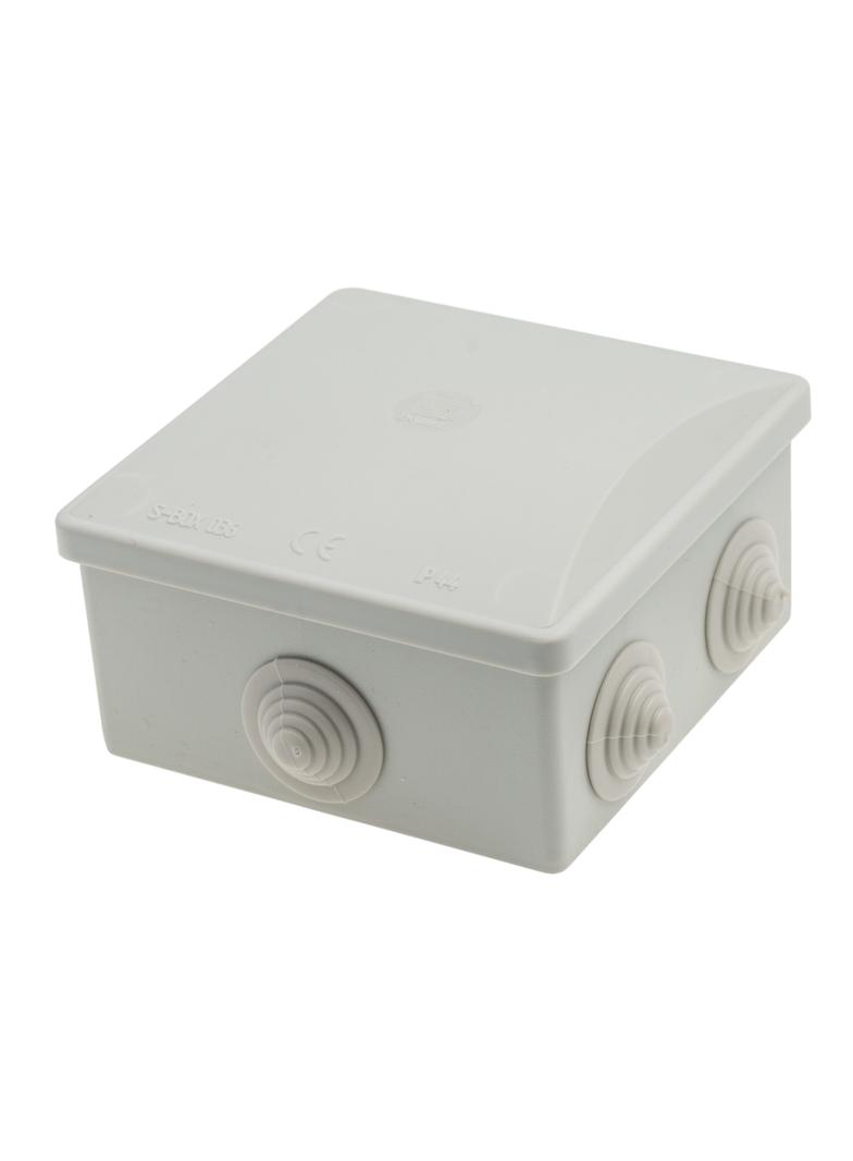 Puszka 80 x 80 x 40 klik, 6 dławików(kwadrat), IP 44