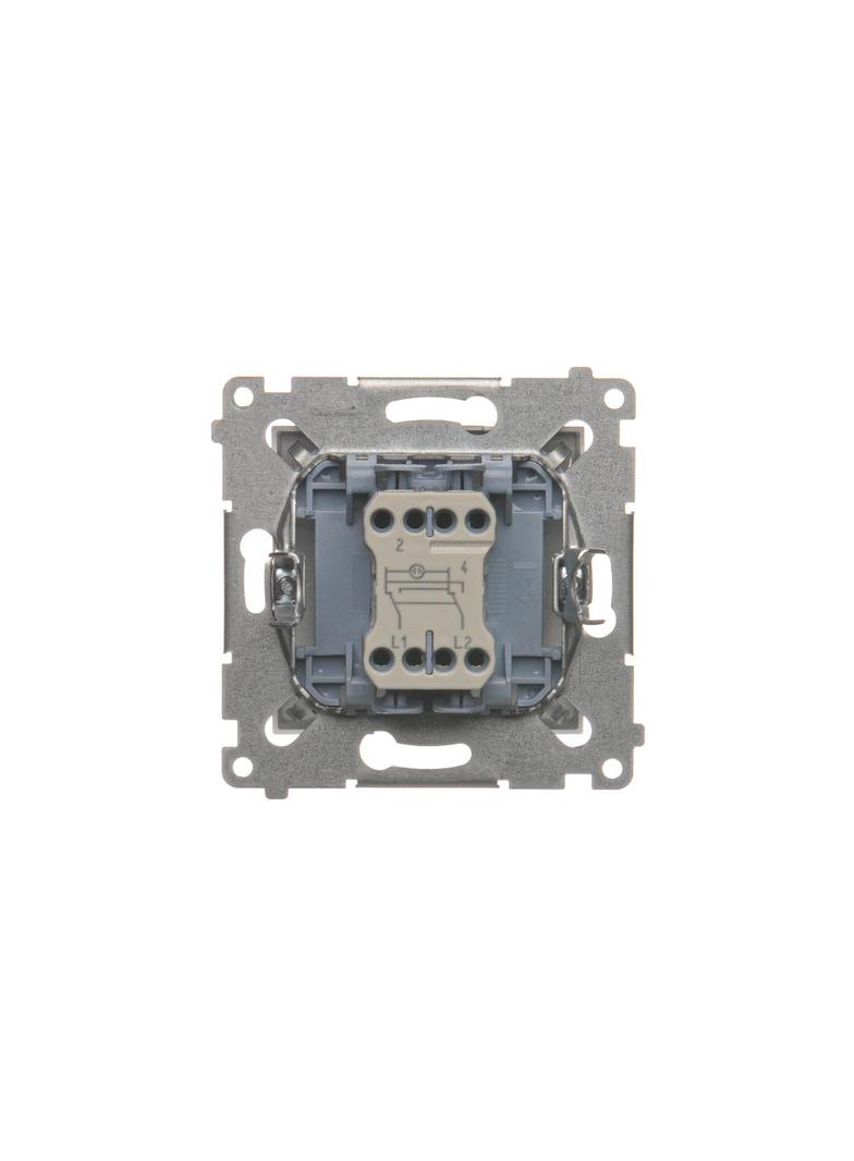 Simon 54 Łącznik krzyżowy z podświetleniem LED bez piktogramu 10A 250V szybkozłączka srebrny mat DW7L.01/X/43 KONTAKT