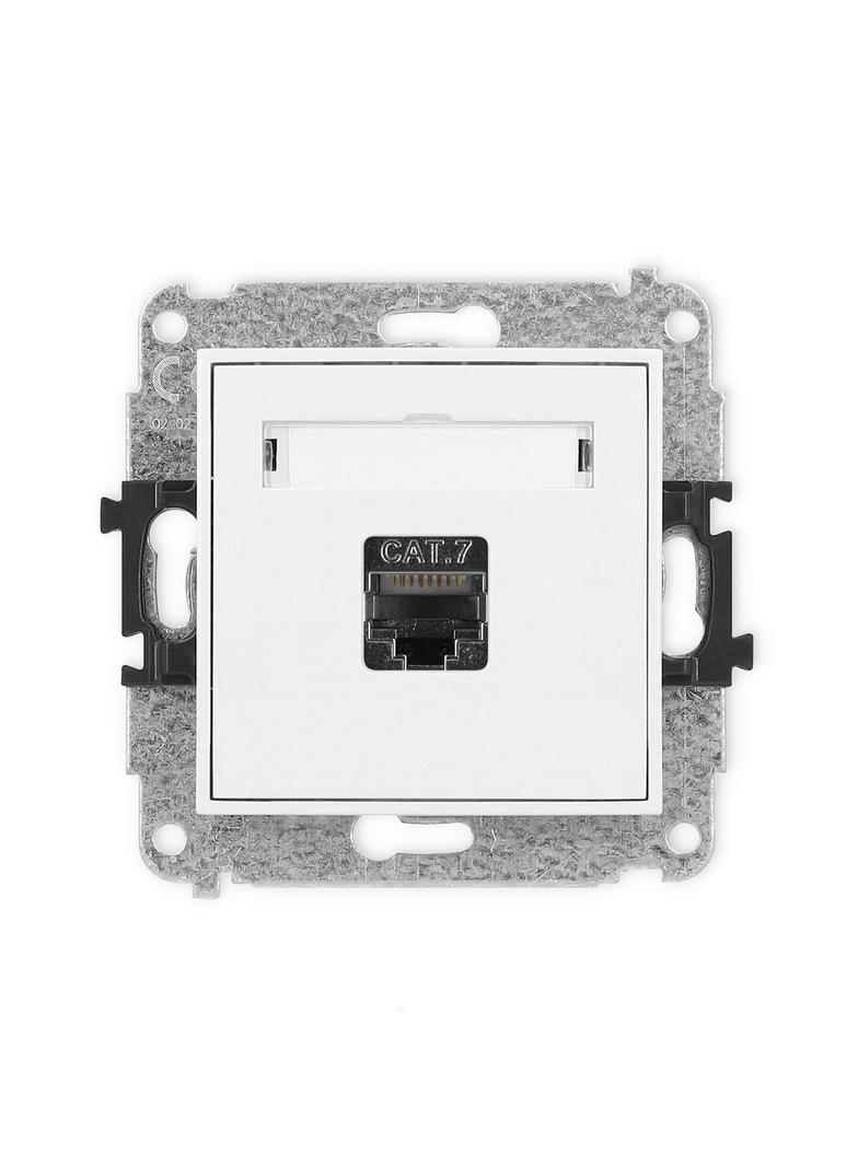 ICON Mechanizm gniazda komputerowego pojedynczego 1xRJ45, kat. 7, ekranowany, 8-stykowy biały