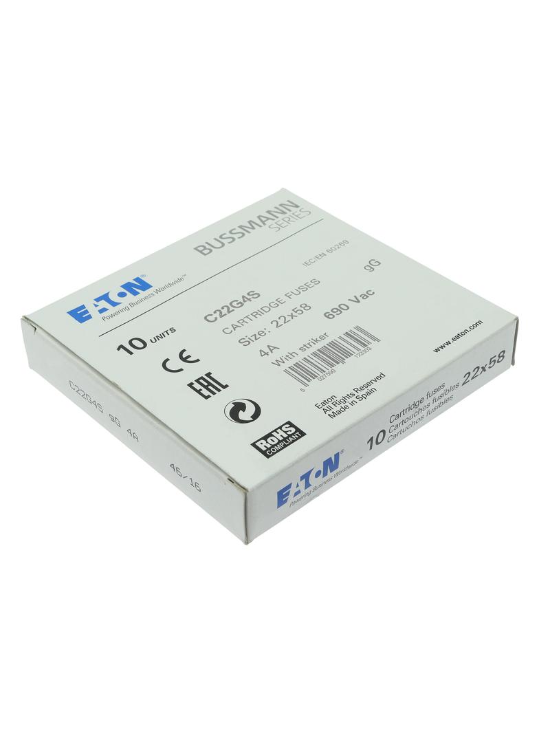 C22G4S Wkładka cylindryczna z wybijakiem 22x58 4A GG 690V AC C22G4S EATON