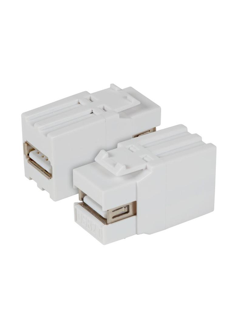 Adapter Keystone Snap-In USB 2.0 typ A-A biały