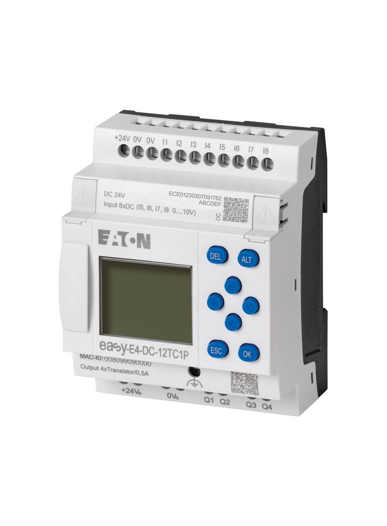 EASY-E4-DC-12TC1P easyE4 Push-in 24VDC 8DI(4AI) 4DO-T z wyświetlaczem 197506 EATON