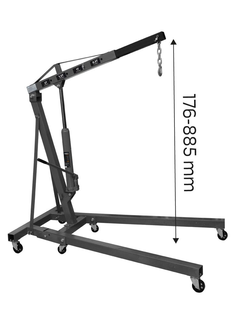 Podnośnik warsztatowy 2 t, 25-2382 mm, żuraw