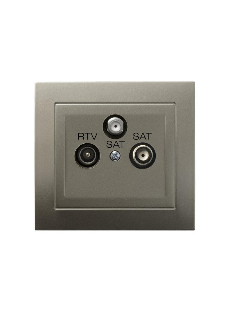 KIER Gniazdo antenowe RTV-SAT z dwoma wyjściami SAT kolor satyna light GPA-W2S/45 OSPEL