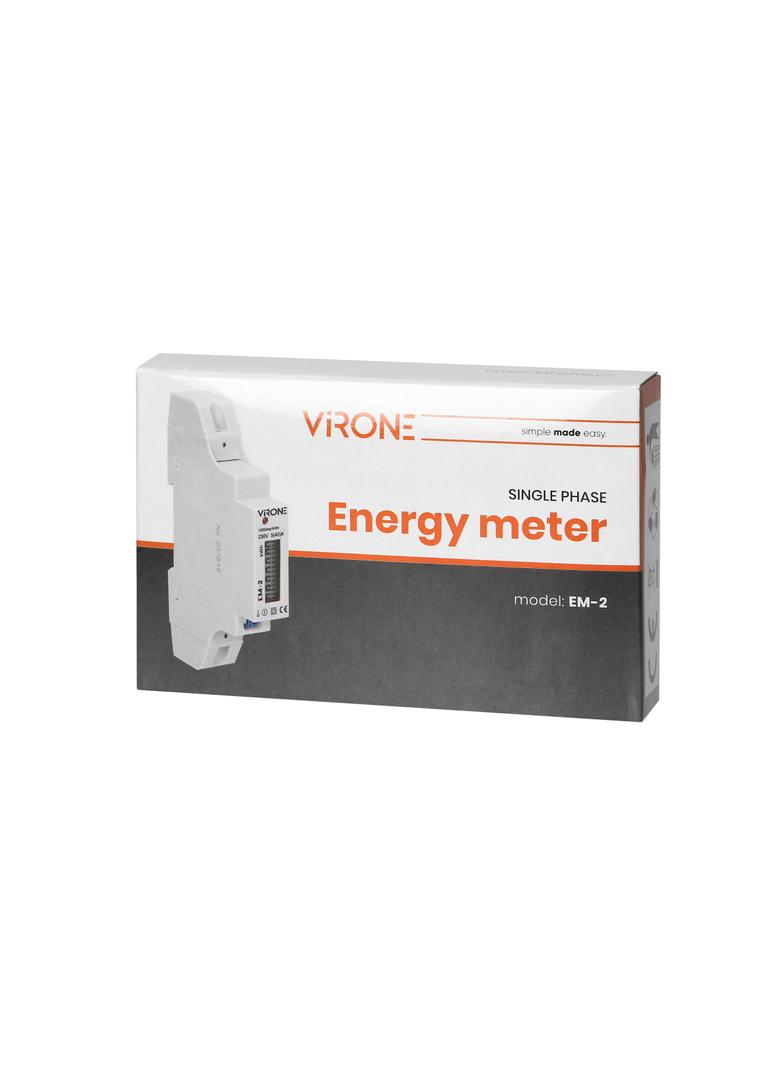 1-fazowy wskaźnik zużycia energii elektrycznej, 40A, wyjście impulsowe, 1 moduł, DIN TH-35mm EM-2 ORNO