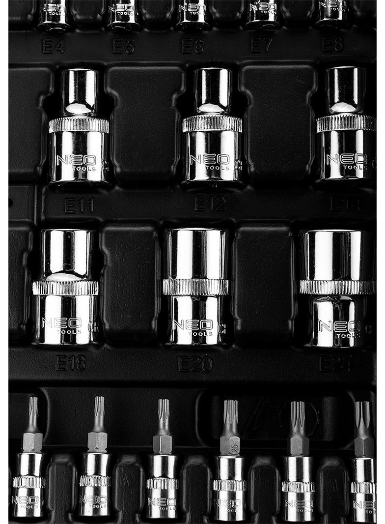 Klucze nasadowe 1/4", 1/2", zestaw 110 szt., CrV