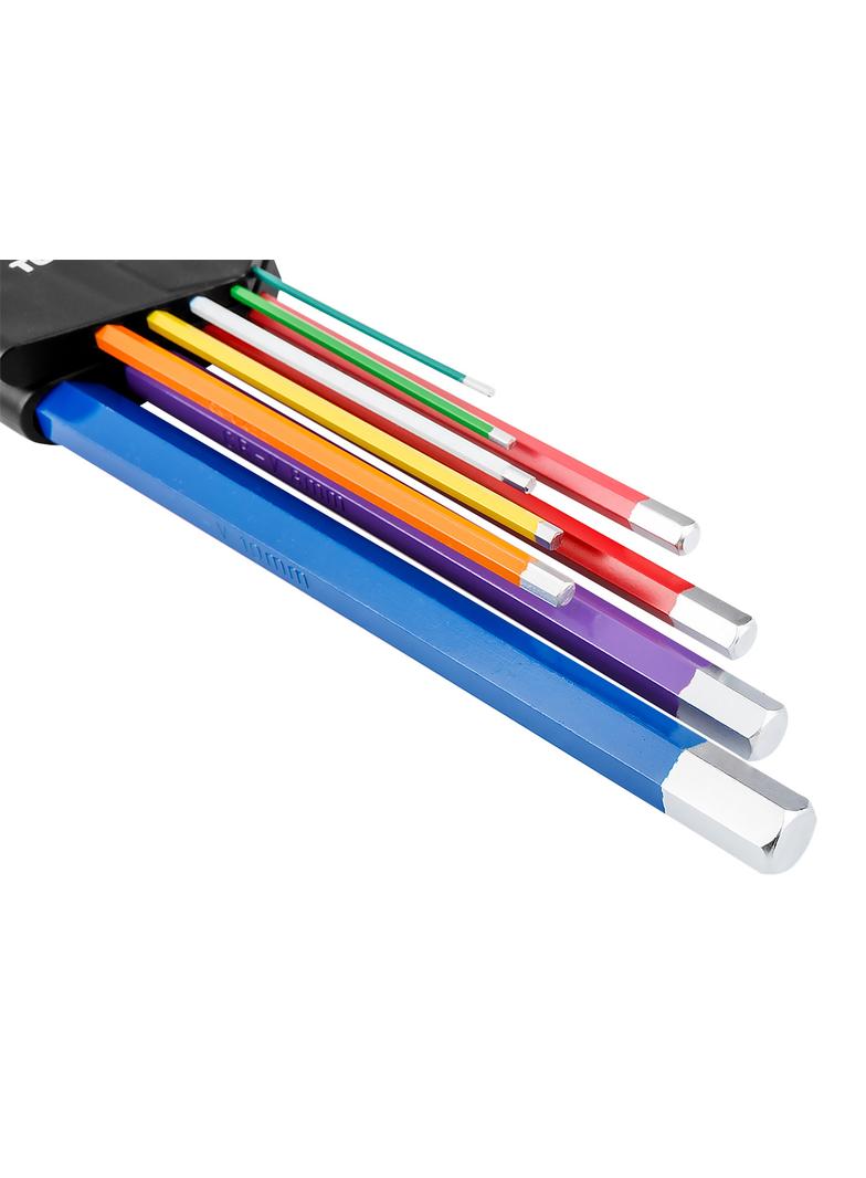 Klucze sześciokątne, kolorowe, zestaw 9 szt.