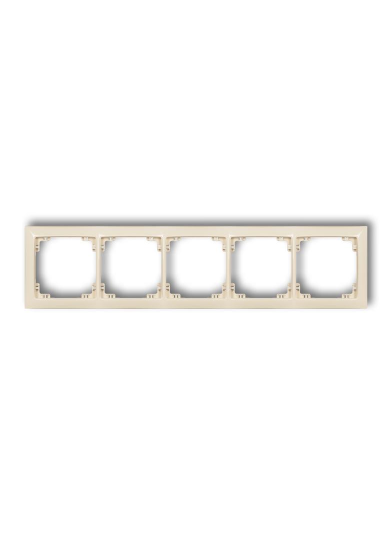 DECO Ramka pięciokrotna z tworzywa DECO Soft beżowa 1DRSO-5 KARLIK