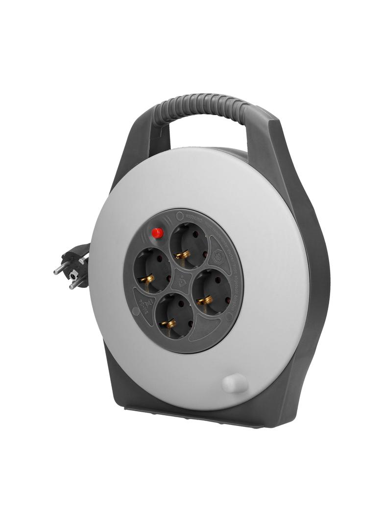 Przedłużacz bębnowy, 4 gniazda 2P+Z (Schuko), kabel PVC H05VV-F 3x1mm2 , długość 10m