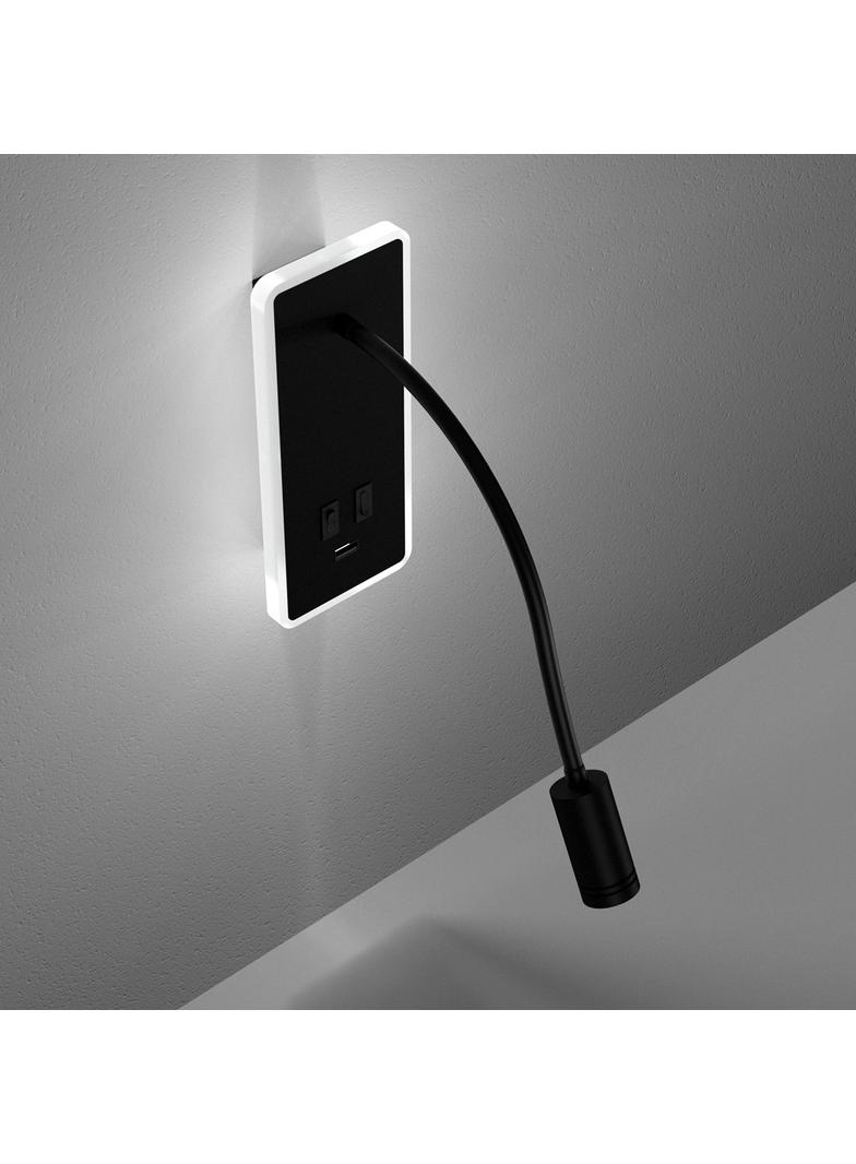 Milagro kinkiet LED Base (8W + 2W) 630lm 4000K czarny (elastyczne ramię) ML63500
