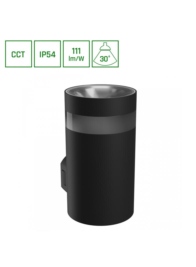 TORRE RING 9W CCT 230V IP54 99x78x156MM CZARNY OKRĄGŁA ELEWACYJNA