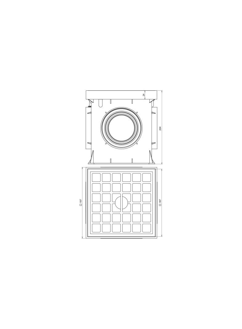 Studzienka probiercza UF 200x200x205 mm bez zacisku, tworzywo sztuczne