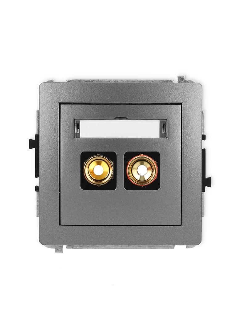 DECO Mechanizm gniazda głośnikowego pojedynczego (typu banan - czerwony i czarny, pozłacany, 4 mm2,