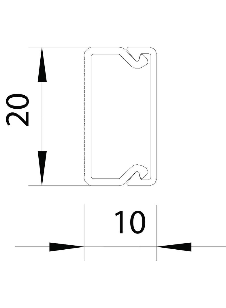 WDK 10020 KANAŁ ŚCIENNY I SUFITOWY 10X20X2000