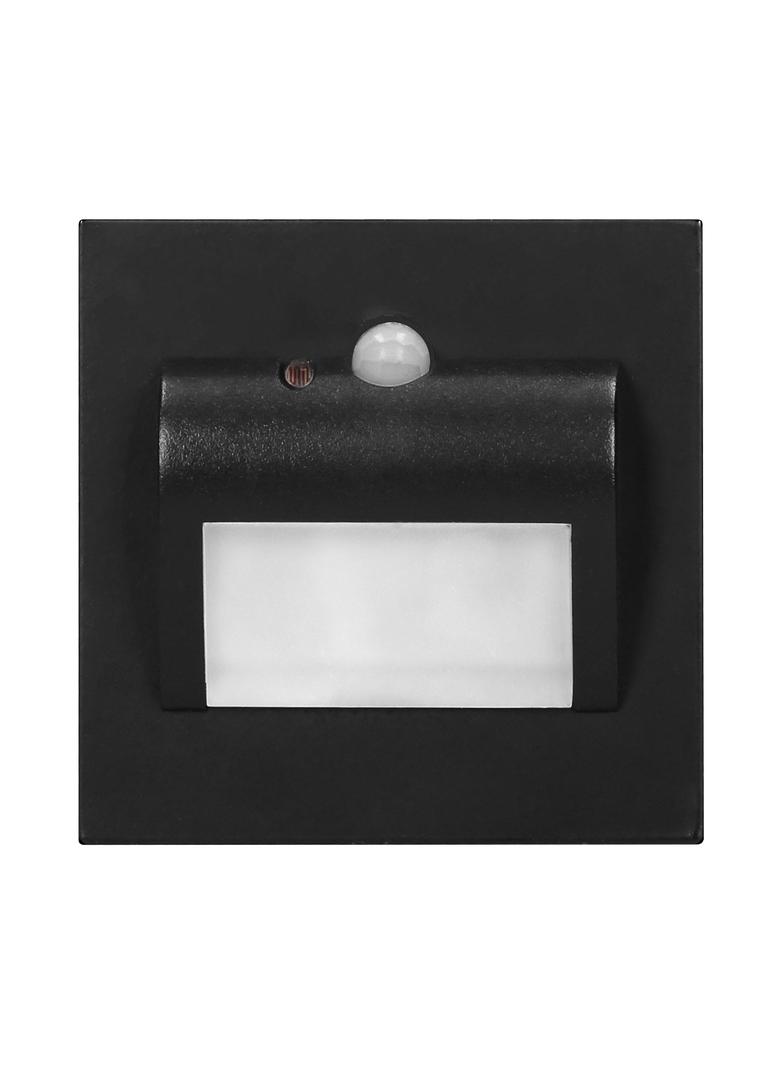 DRACO LED NEW 1,5W, oprawa schodowa podtynkowa, 12VDC, 30lm, 6000K, czarny, czujnik ruchu i zmierzch AD-OS-6164LR6/B ORNO