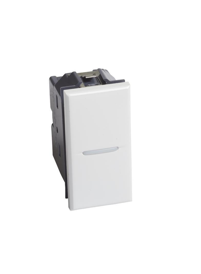 AXOLUTE - Przycisk jednobiegunowy NO 10A (zaciski śrubowe) 1 moduł AXIAL biały, Bticino