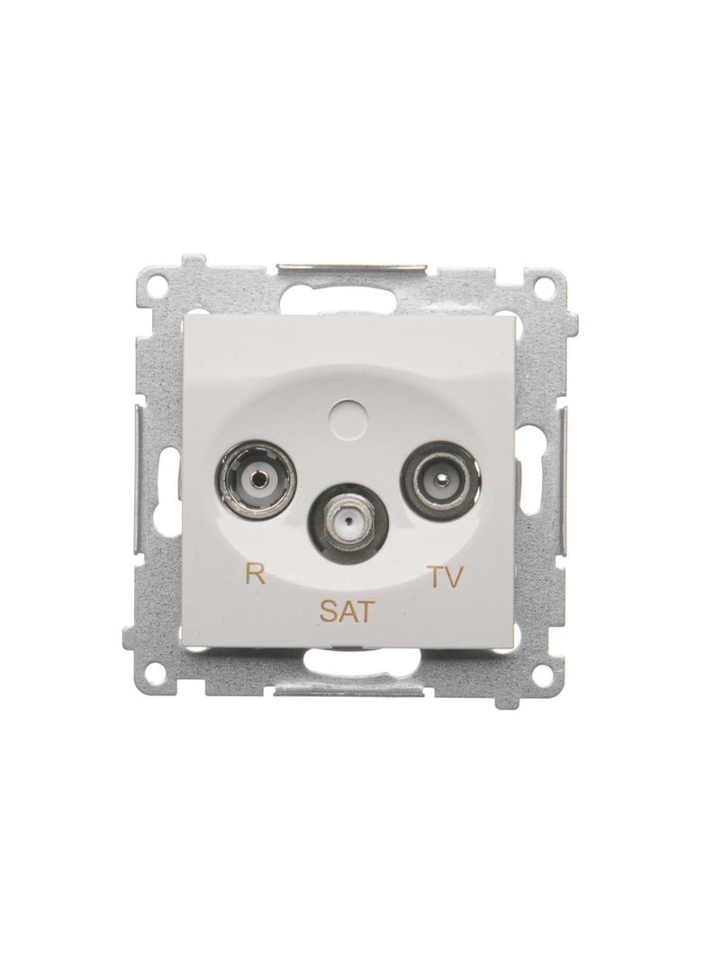 Simon 54 Gniazdo antenowe R-TV-SAT przelotowe biały