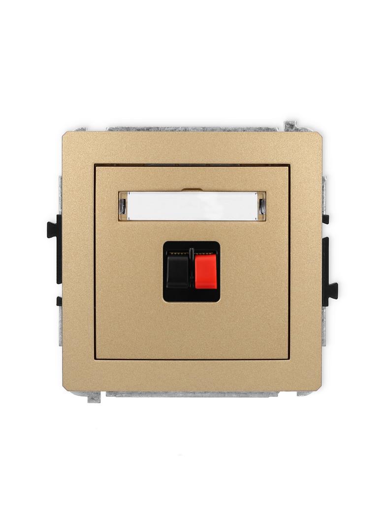 DECO Mechanizm gniazda głośnikowego pojedynczego złoty metalik