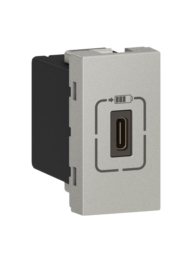 MOSAIC - Gniazdo USB typ C 1,5A - kolor aluminium, Legrand