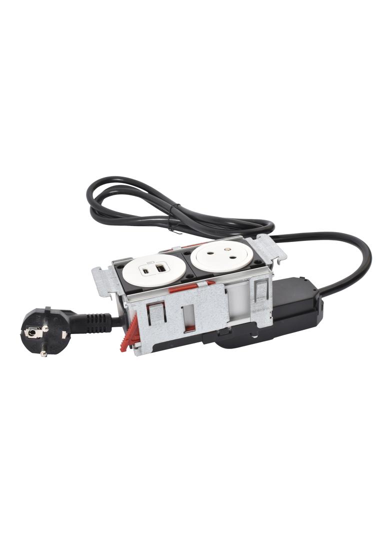 INCARA: DISQ'IN - 2P+Z / USB A+C - 2,0 M-BIAŁY, Legrand