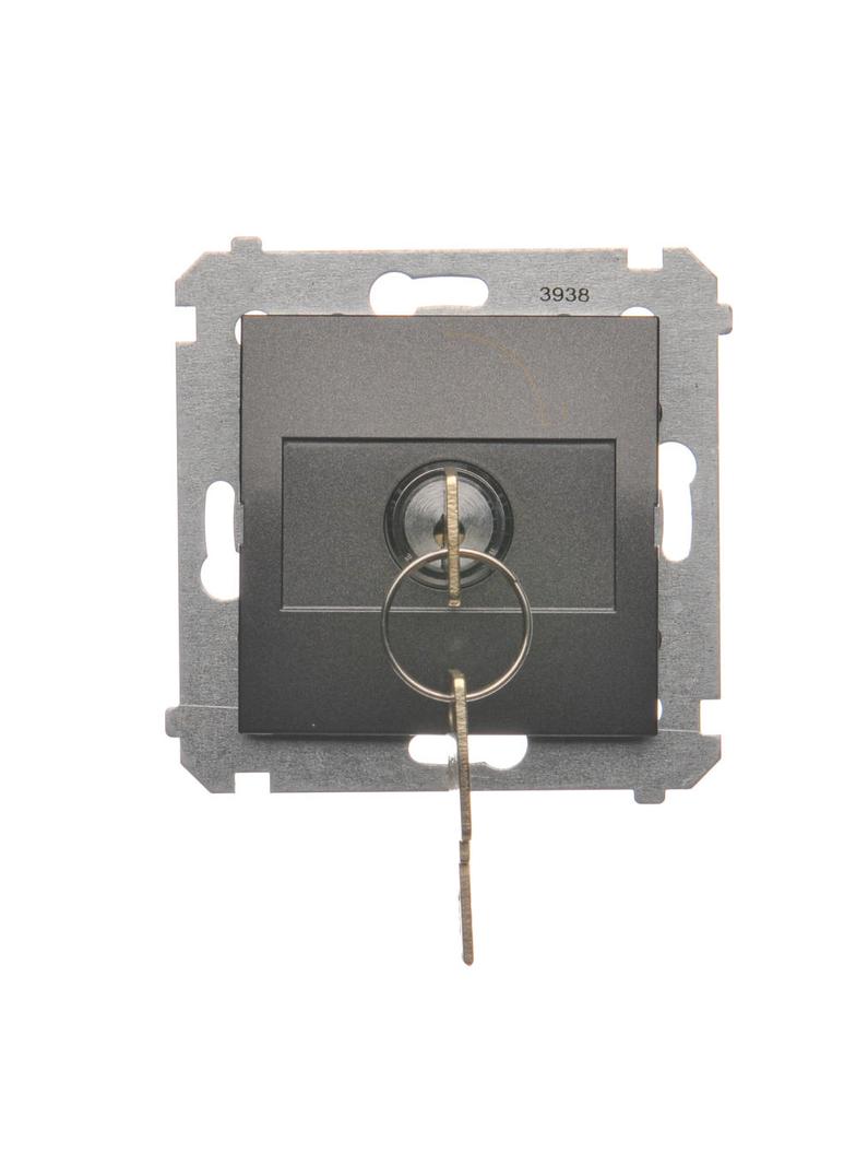 Łącznik na kluczyk pojedynczy jednobiegunowy 2 pozycyjny /0-I/ styk 1Z 5A 250V DW1K.01/48 KONTAKT
