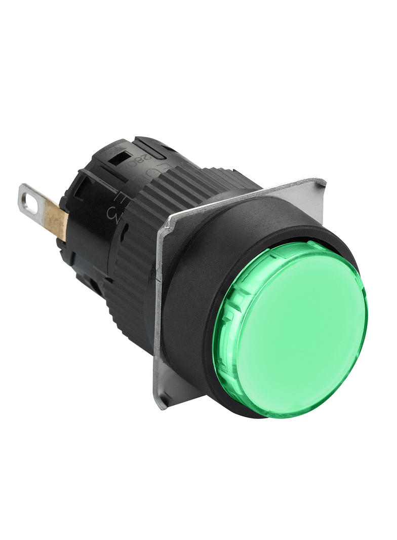 Harmony XB6 Kompletny wskaźnik świetlny Zielony LED Okrągły 24V DC 16mm Plastikowy XB6EAV3BP Schneider