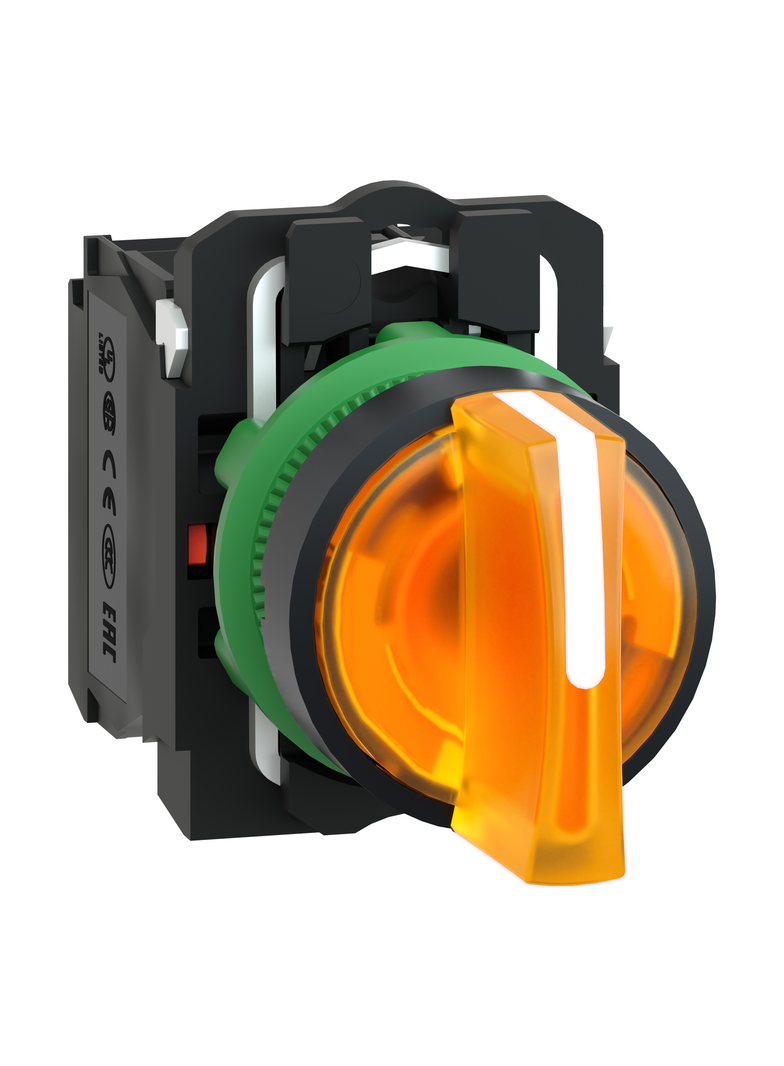 Harmony XB5 Przełącznik 3 położeniowy pomarańczowy LED 230/240V piórko krótkie plastik stabilny XB5AK135M5 Schneider