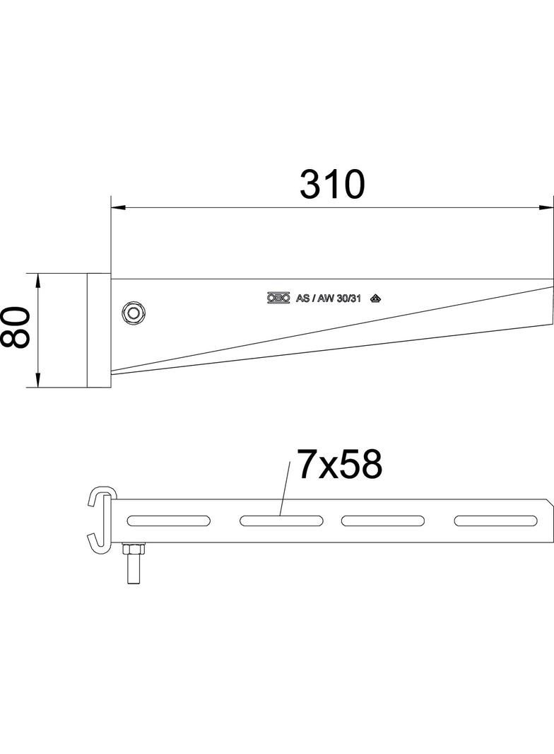 AS 30 31 FT, Wysięgnik do wieszaka