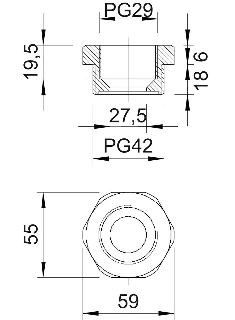 107/R, REDUKCJE PG42-29 POLIAMID