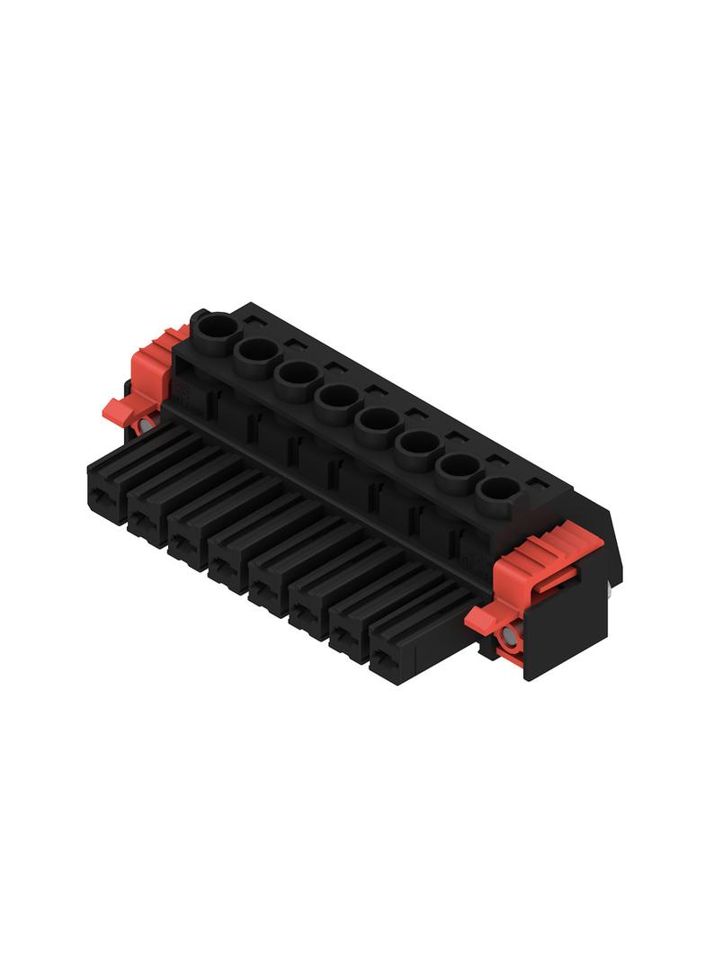 BVZ 7.62HP/08/180SF SN BK BX Wtyk PCB (złącze wiązki), 7.62 mm, Liczba biegunów: 8, Przyłącze z jarzmem /50szt./ 1930220000 WEIDMÜLLER