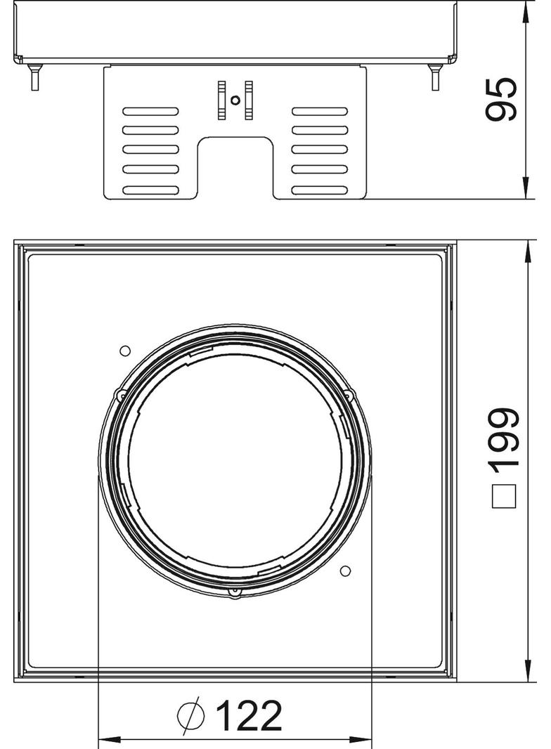 RKFN2 UZD3 4VS25, Prostokątna kaseta z otw.na tubus